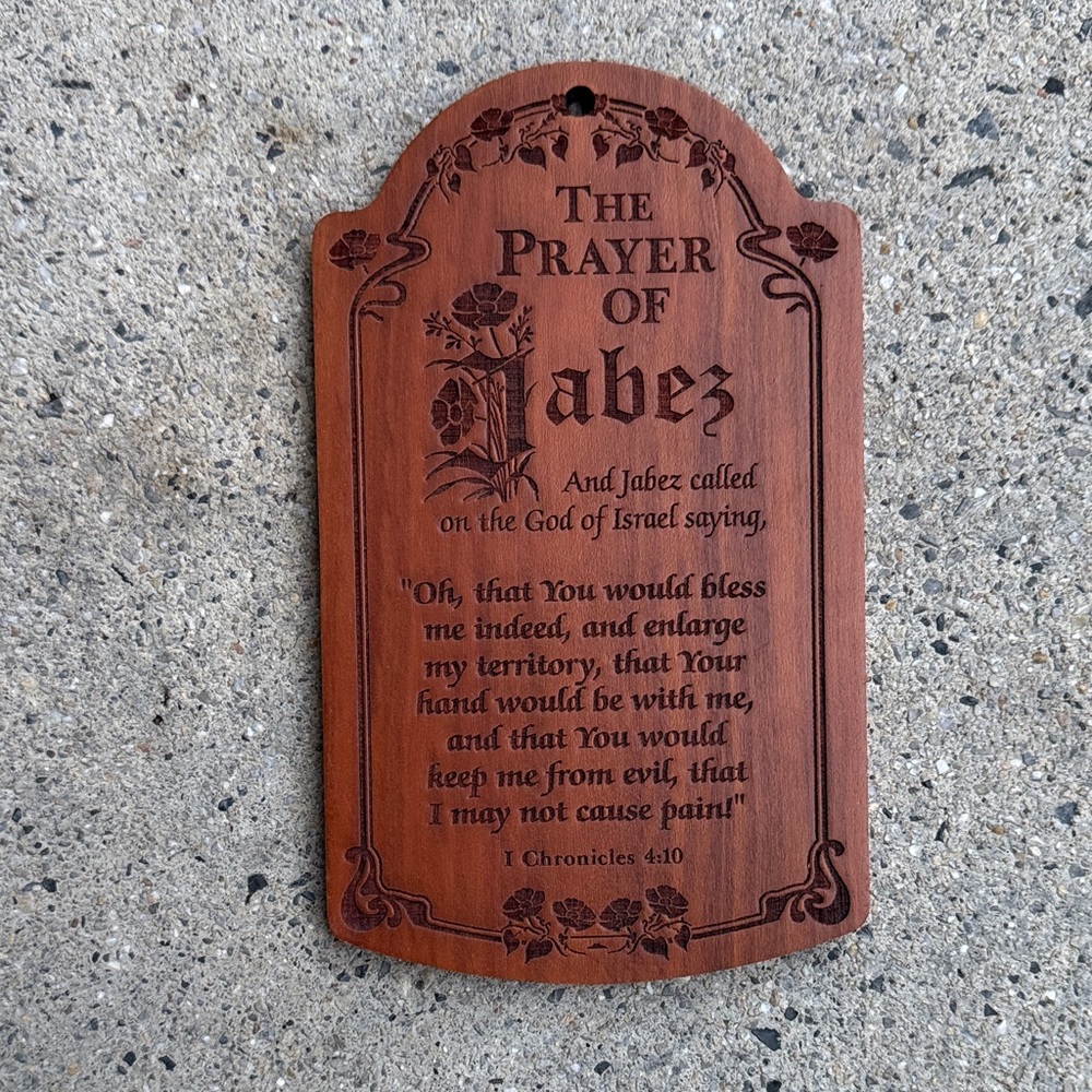 Wooden Prayer Plaque kitchen scripture plaque with Poppy design